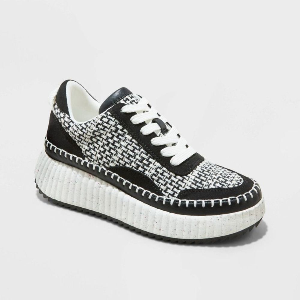 Universal Thread Black and White Tweed Platform Sneaker